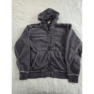 True Religion Big T Raw Edge Hoodie Sweatshirt Y2K Men’s Sz 3XL Brown Y2K